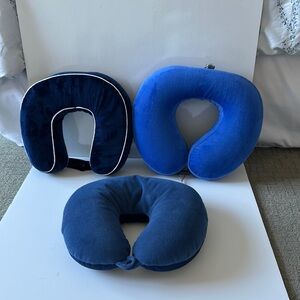 Blue Travel Neck Pillow Set